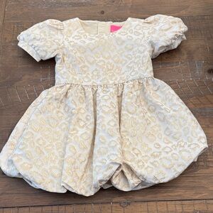 Lilly Pulitzer Kids Cream and Gold Patterned Dress